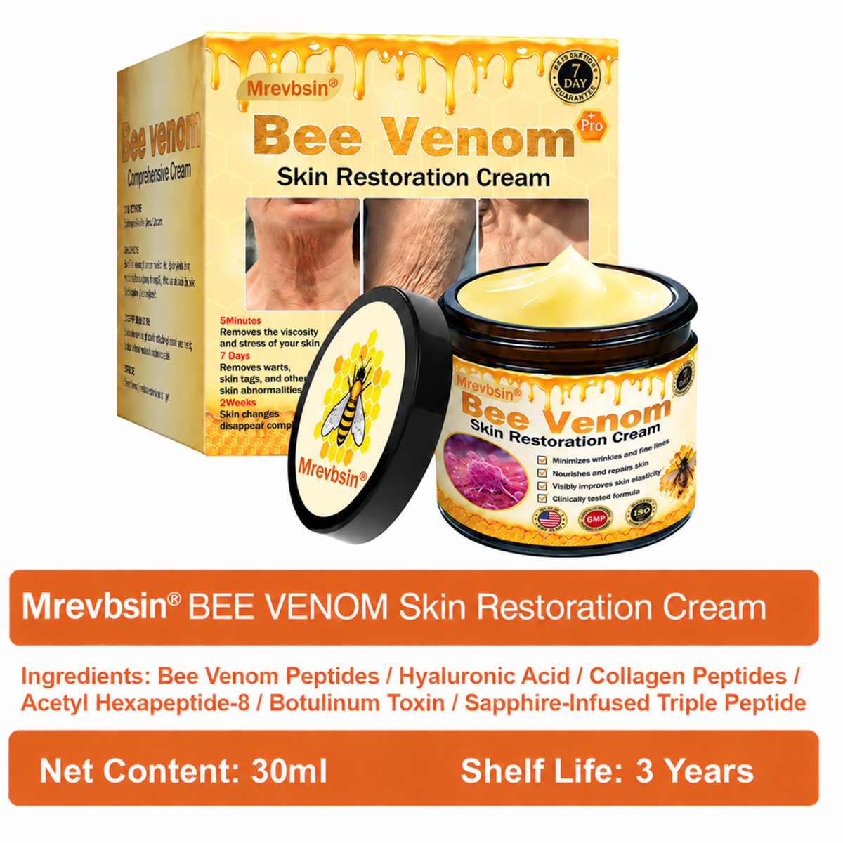 🔥Official Brand Shop丨Mrevbsin® Bee venom Pro Comprehensive Cream—Tightening for Skin Types