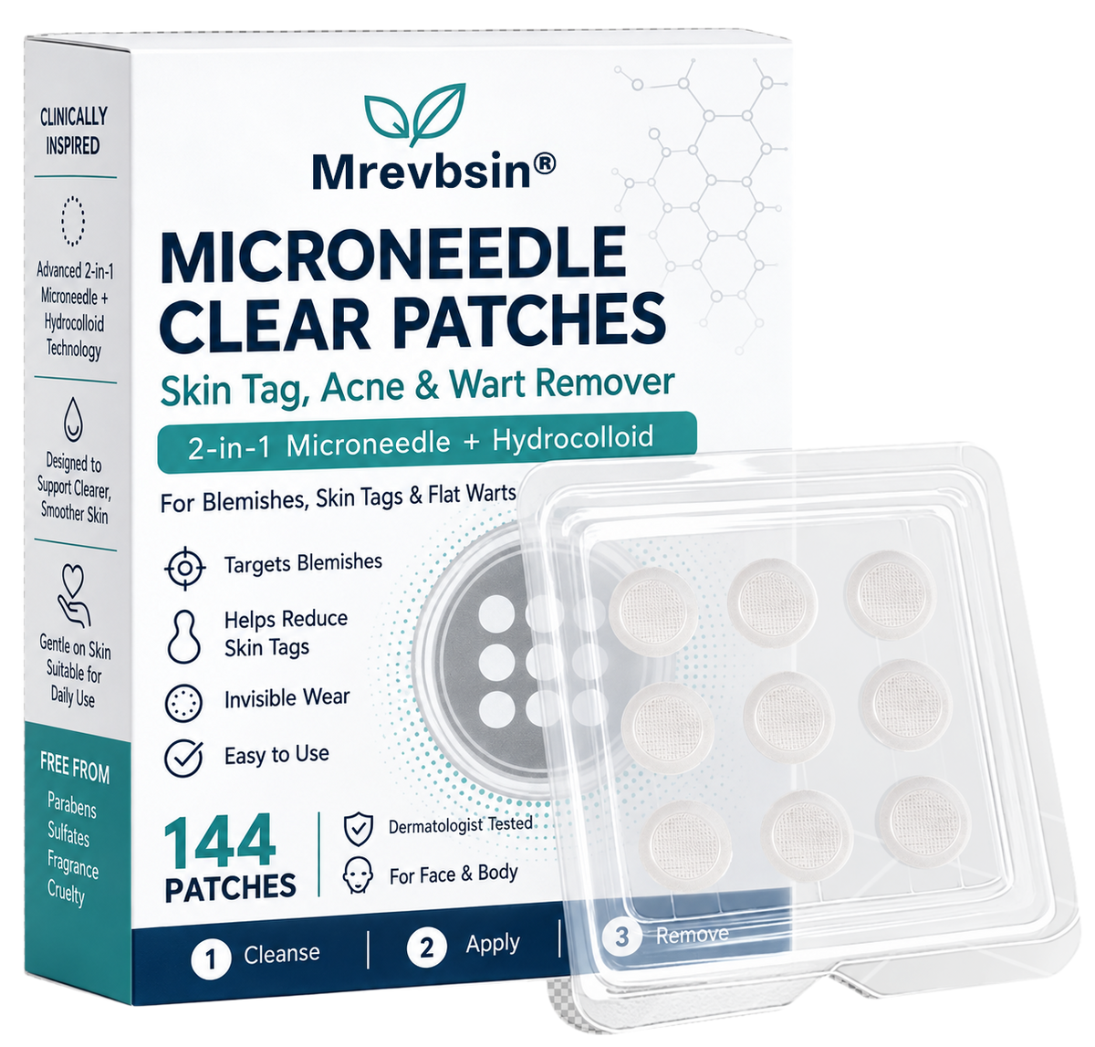 Mrevbsin® Botanical Microneedle Hydrocolloid Patch