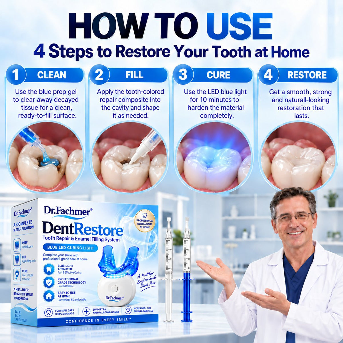 Dr.Fachmer® DentRestore Tooth Repair & Filling System