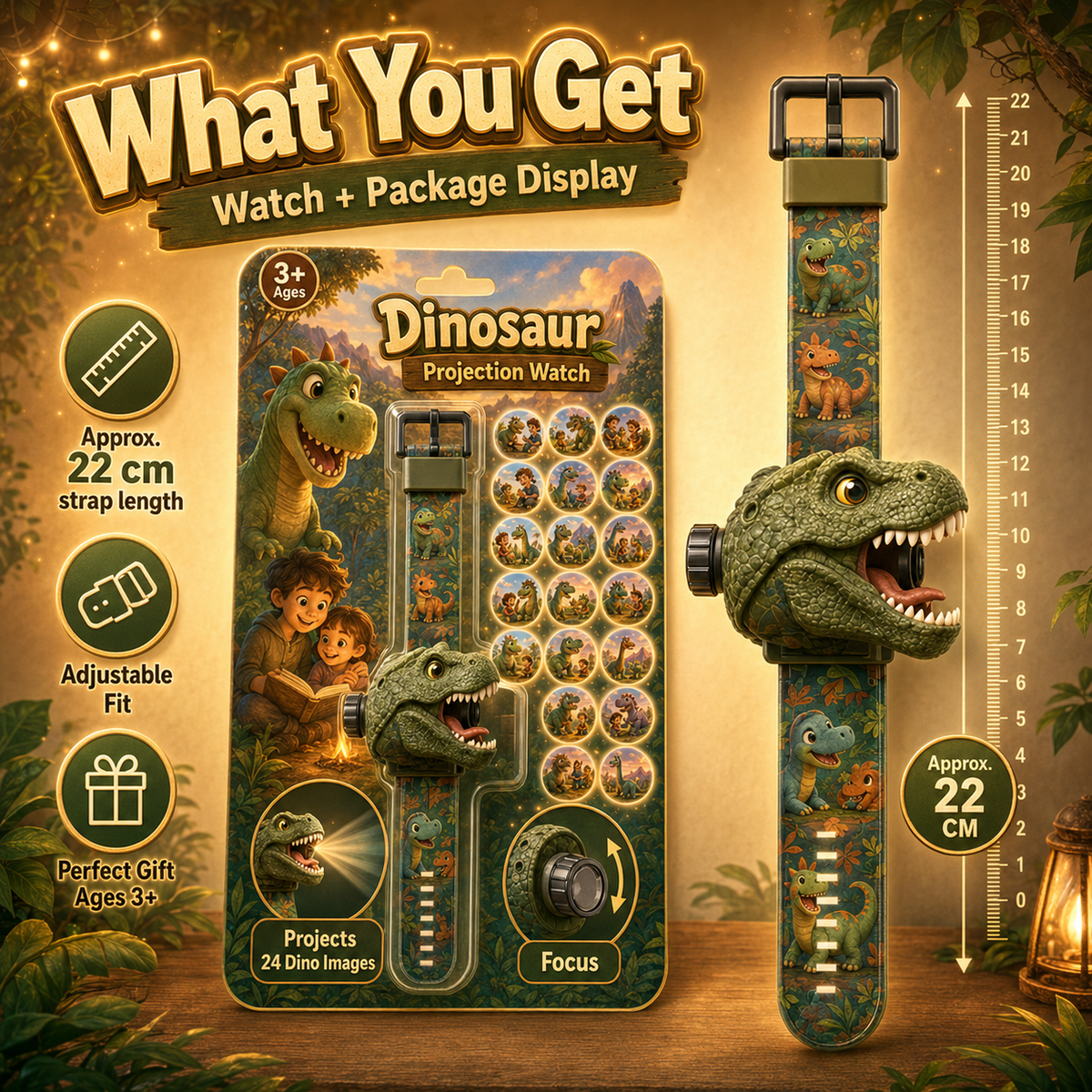𝐁i𝐥𝐥𝐡𝐨𝐥® 3D Dinosaur Projection Watch🎀Realistic T-Rex Design, Safe Soft Strap for Kids Ages 3+