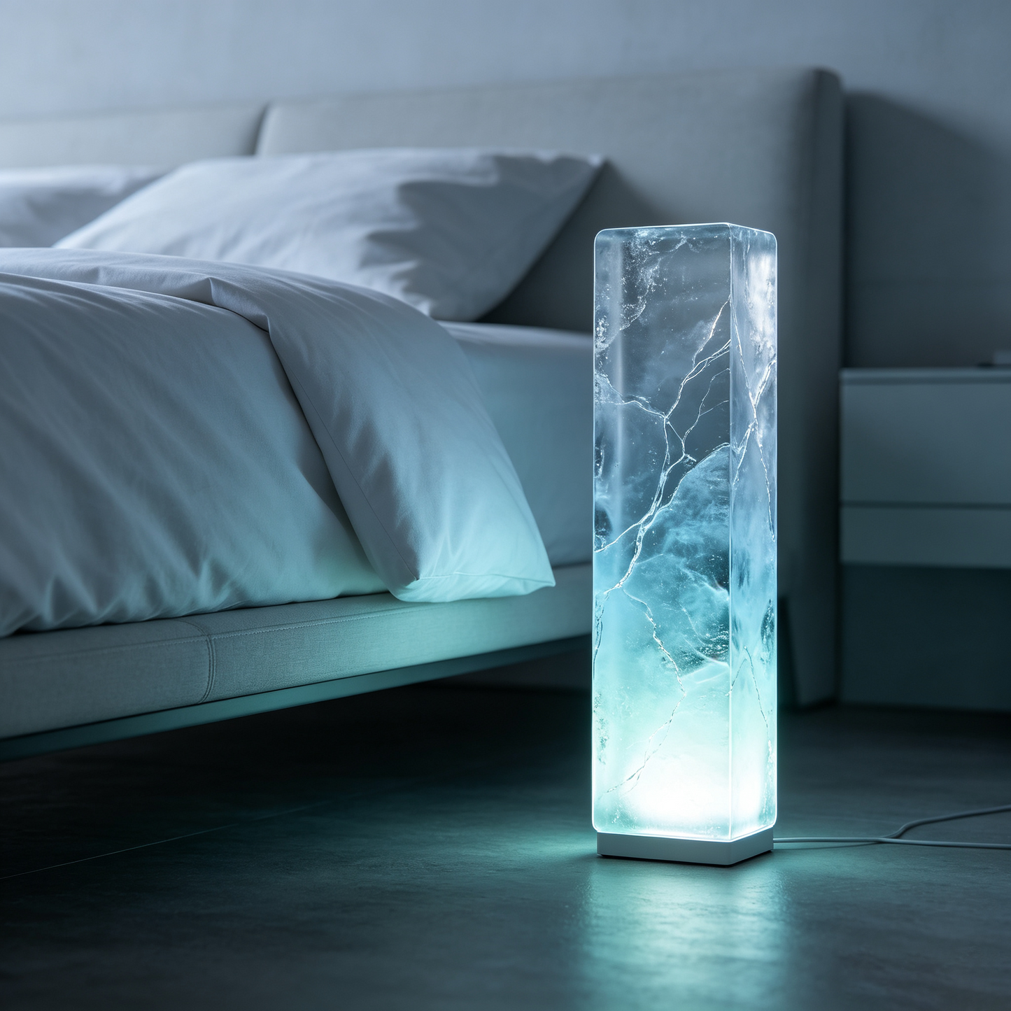 Ice Crack Resin Floor Lamp