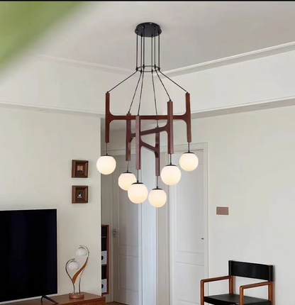 Living Room Chandelier Solid Wood Stairs Dining-room Lamp