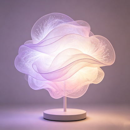 Gradient Organza Flower Table Lamp