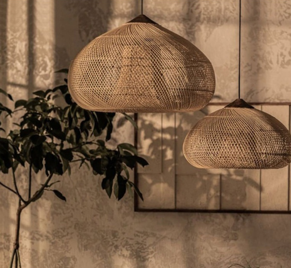 Rattan Ceiling Lamp Restaurant Retro Hand-woven Lamp