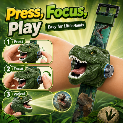 𝐁i𝐥𝐥𝐡𝐨𝐥® 3D Dinosaur Projection Watch Realistic T-Rex Design, Safe Soft Strap for Kids Ages 3+