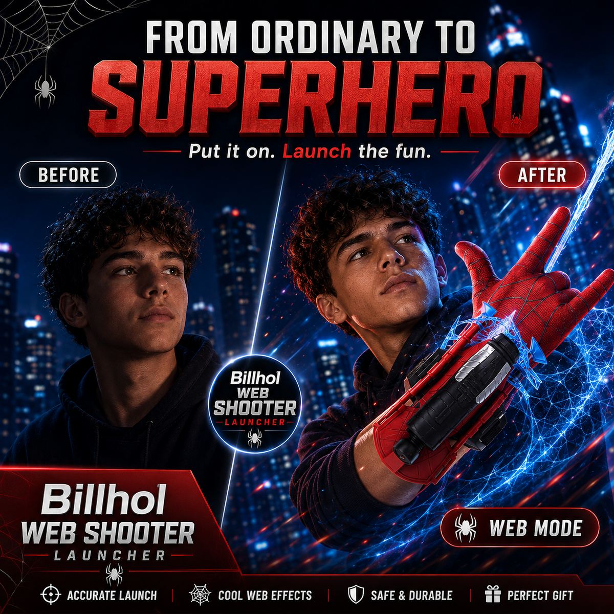 Billhol®🕸 Web Shooter Launcher – Premium Hero Action Collection