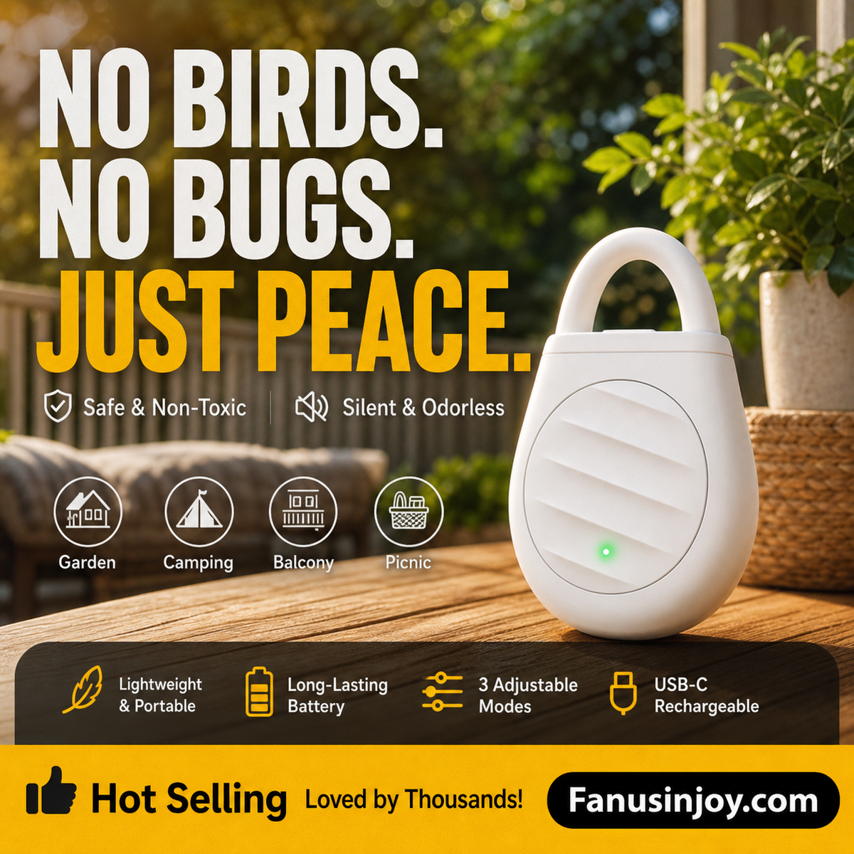 Billhol® Portable Ultrasonic Pest & Bird Repellent Keychain — product image 3